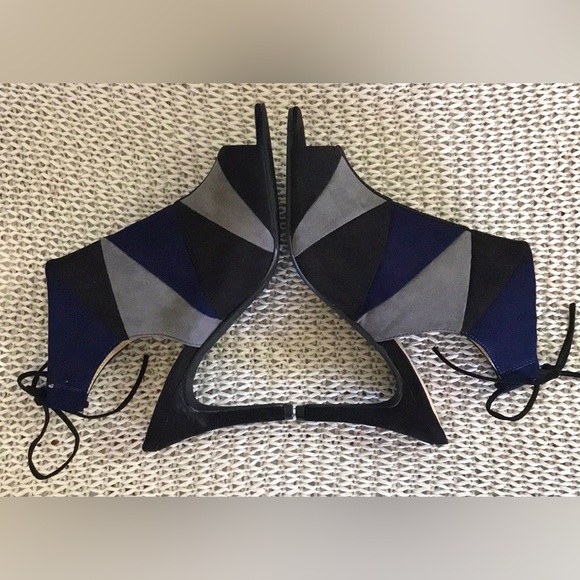 Nine West Color Block Peep Toe Booties - Picture 10 of 16